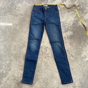 MADEWELL 9 Inch High Rise Skinny Jeans in Polly Wash Denim Womens Size 25T